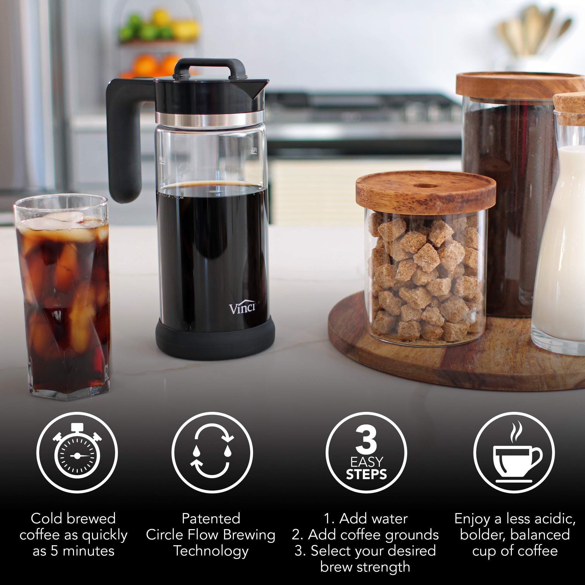 Foto 3 pulgar | Cafetera Fría Vinci Express 1.1 L 4 Brew Strength - Venta Internacional.