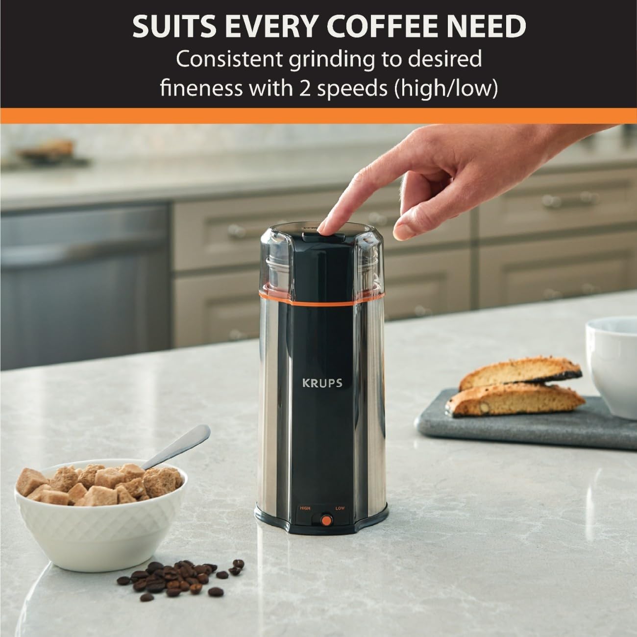 Foto 3 pulgar | Molinillo De Café Krups Ultimate Silent Vortex 90 Ml 240 W Plateado - Venta Internacional.