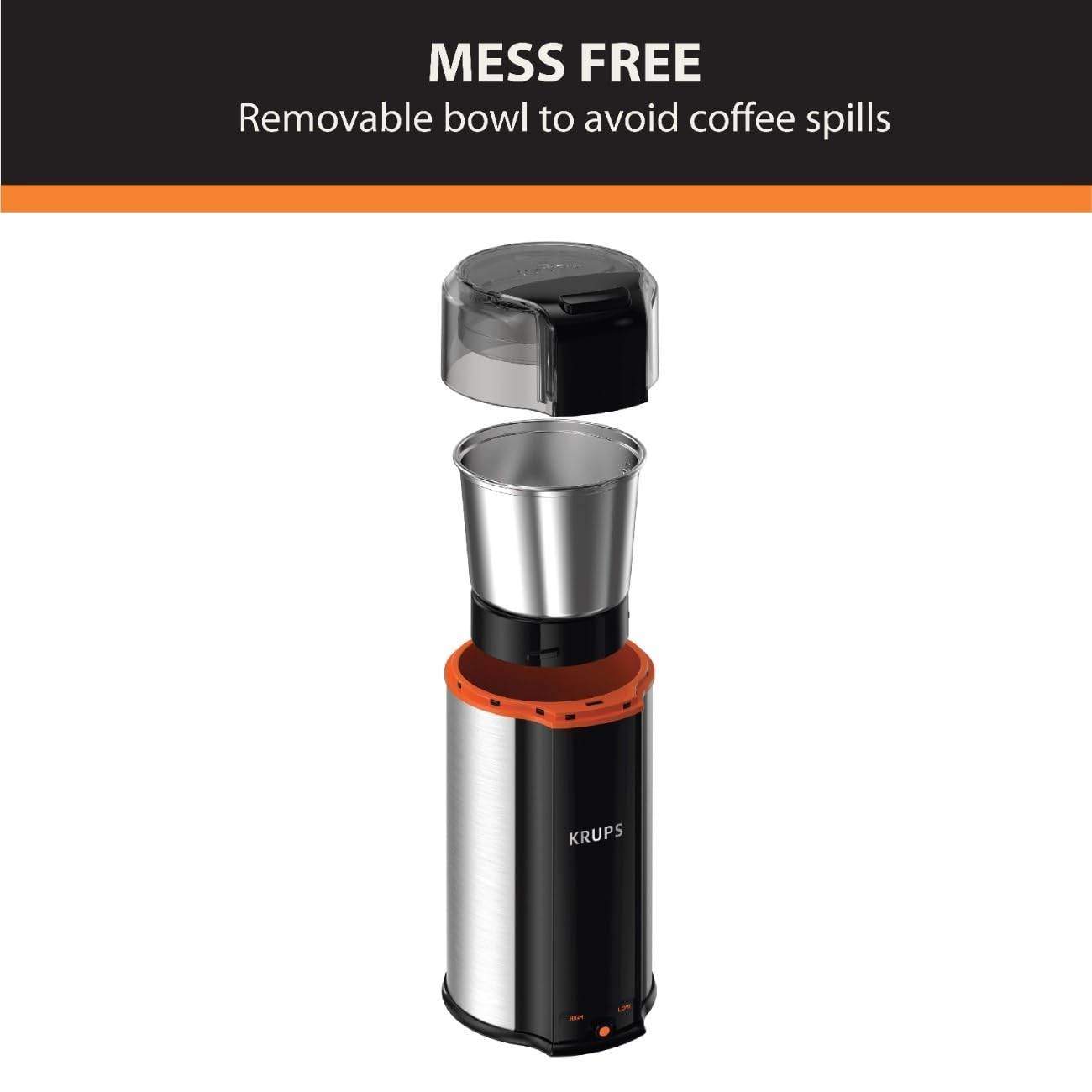 Foto 4 pulgar | Molinillo De Café Krups Ultimate Silent Vortex 90 Ml 240 W Plateado - Venta Internacional.
