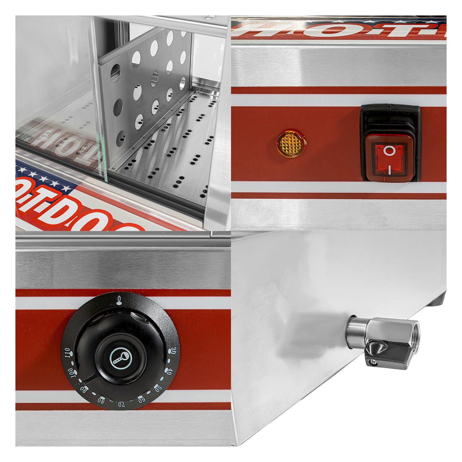 Foto 5 | Vitrina Calentadora Vaporizadora Hot Dogs Salchichas 850w Gutstark Home