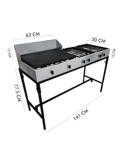 Foto 7 | Plancha con Parrilla de 4 Quemadores Mindejal 140 Acero