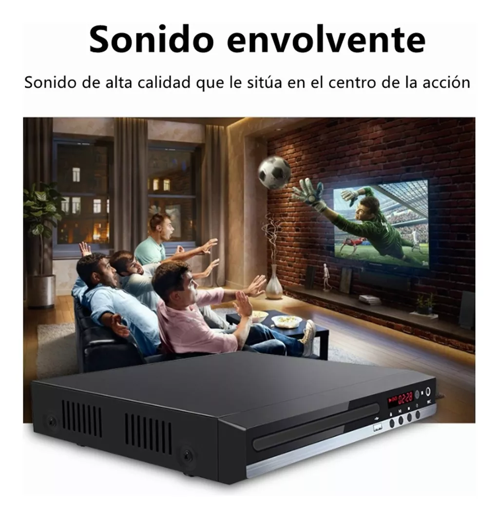 Foto 2 | Reproductor De Dvd Hdmi Hd 1080p Para Tv Usb Negro