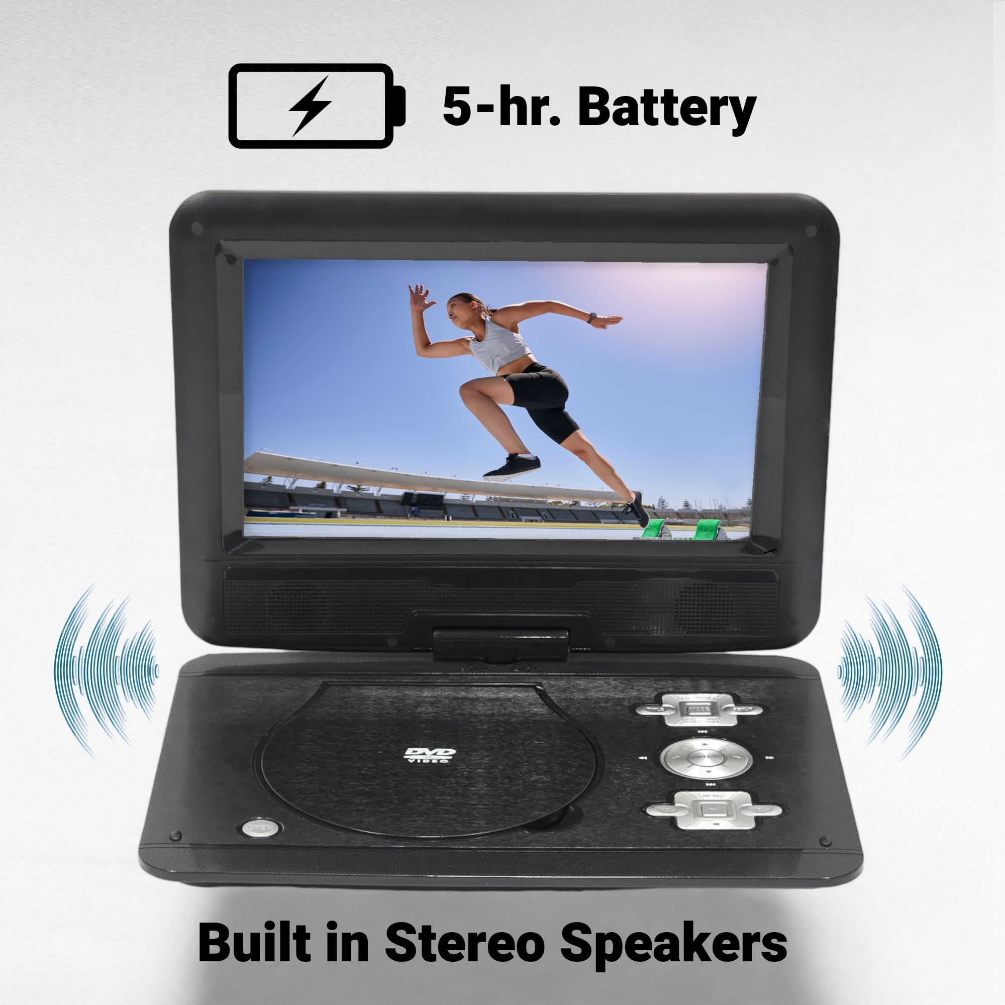Foto 3 | Reproductor Portátil De Dvd/multimedia Onn 10 Con Batería De 5 Horas, Rojo - Venta Internacional.