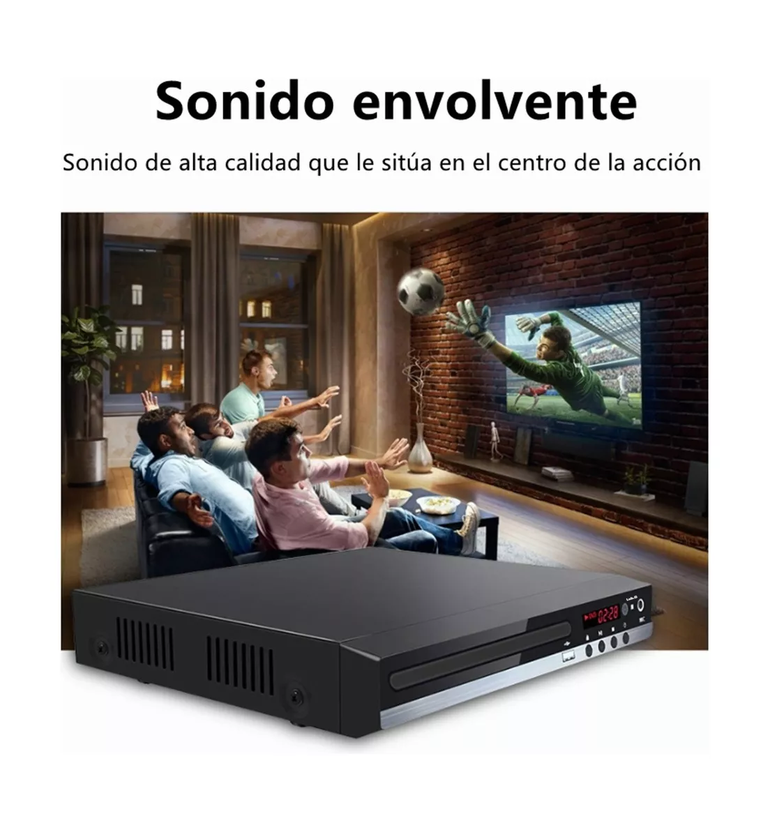 Foto 3 pulgar | Reproductor De Dvd Hdmi Hd 1080p Para Tv Usb Negro