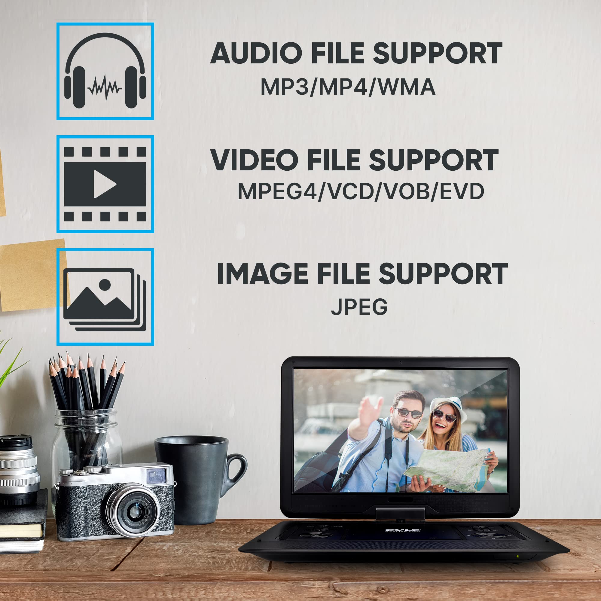 Foto 4 | Reproductor De Dvd Portátil Pyle De 17,9 Pulgadas Con Pantalla Giratoria Hd - Venta Internacional.