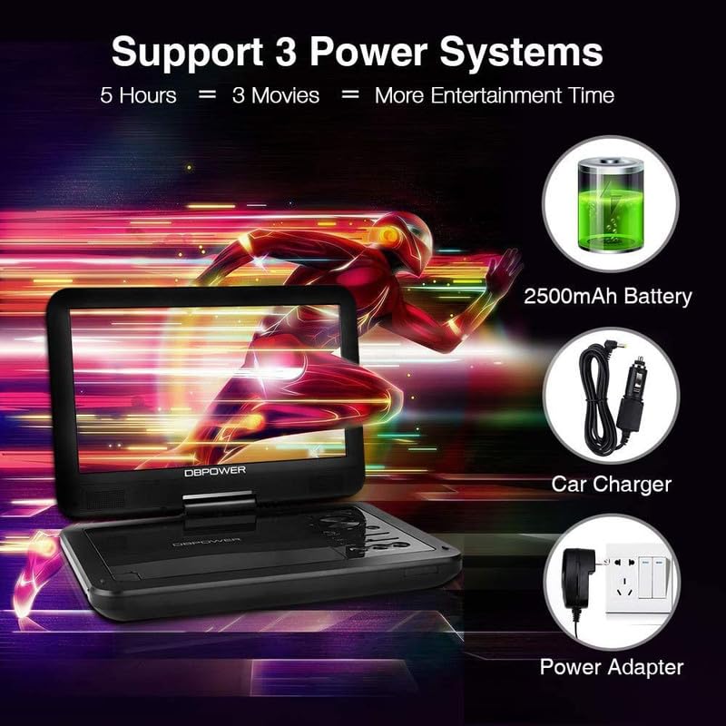 Foto 6 pulgar | Reproductor De Dvd Portátil Dbpower 12 Con Batería De 5 Horas Y Pantalla De 10 Pulgadas - Venta Internacional.