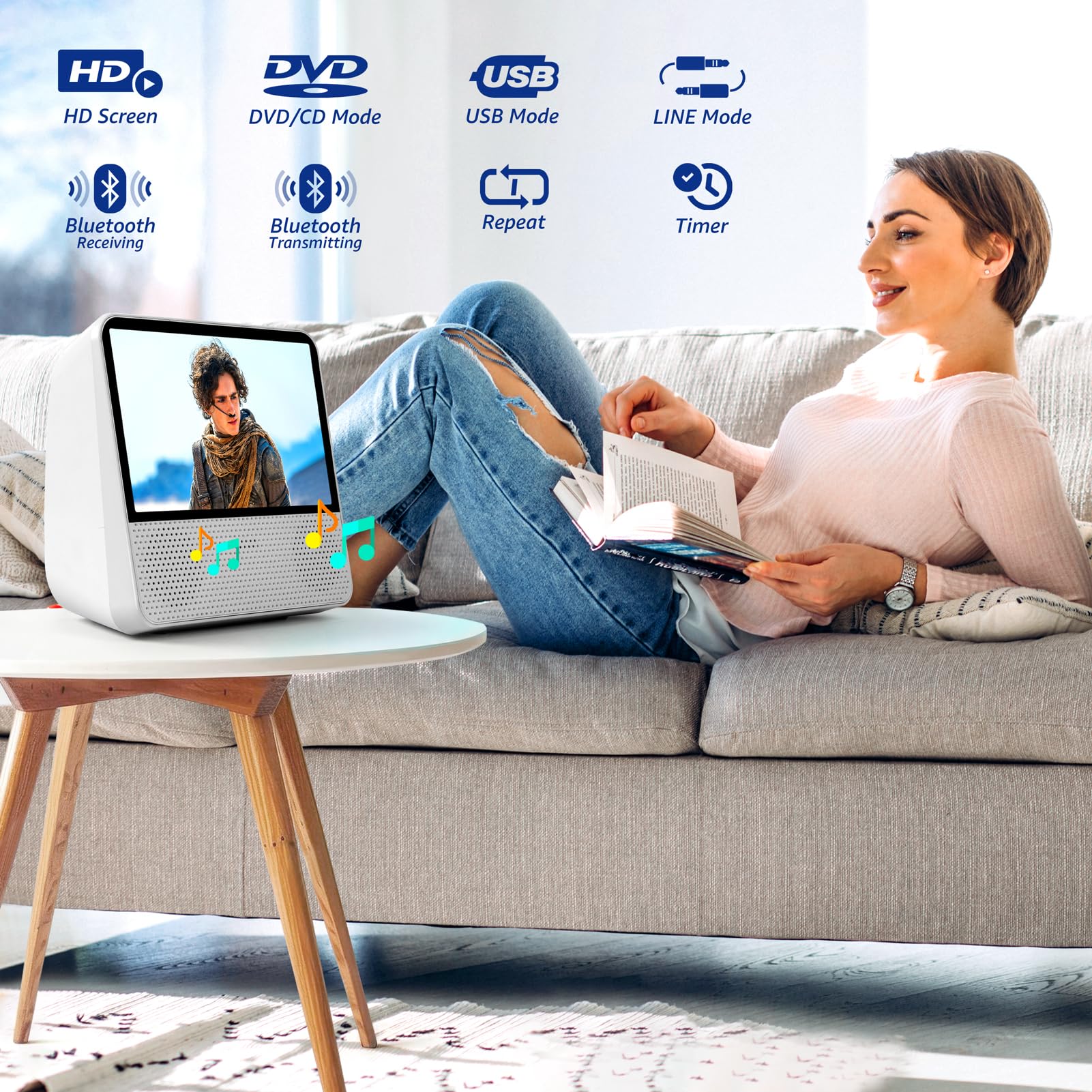 Foto 3 pulgar | Reproductor Dvd Portátil Roadom 9.8 7'' Hd 1024x600 Bluetooth - Venta Internacional.