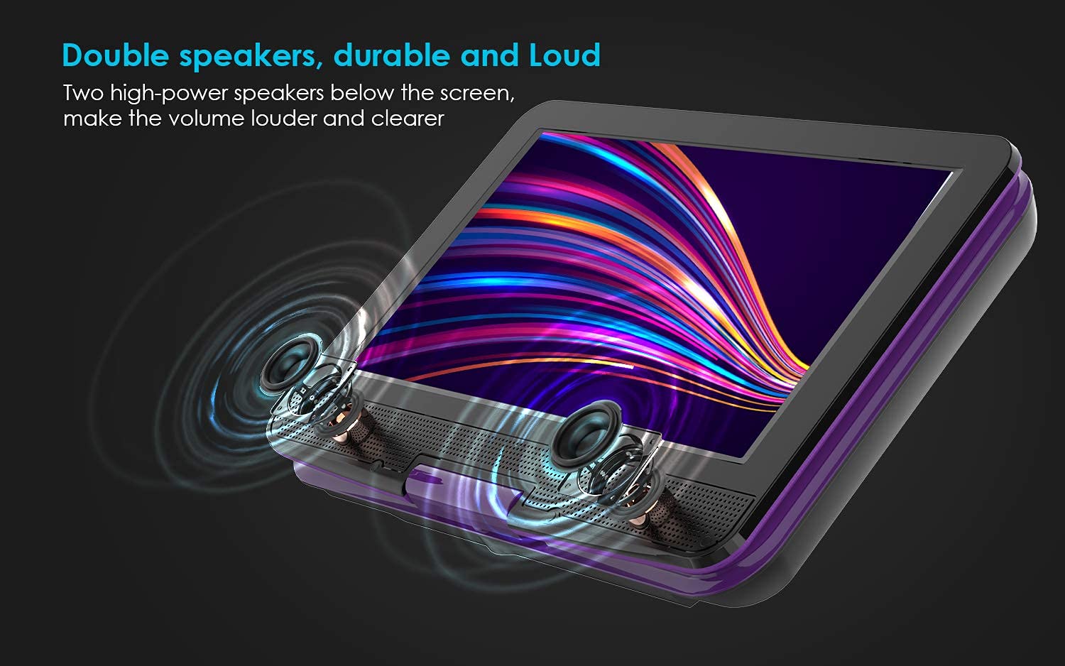Foto 6 | Reproductor De Dvd Portátil Iegeek Con Pantalla Giratoria Hd De 12,5 Pulgadas, Color Morado - Venta Internacional.
