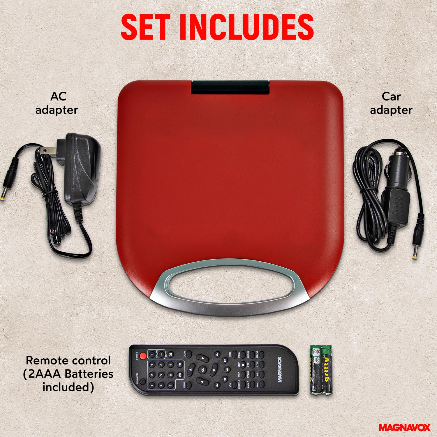 Foto 4 pulgar | Reproductor Portátil De Dvd/cd Magnavox Mtft750-rd Tft De 7 Pulgadas - Venta Internacional.