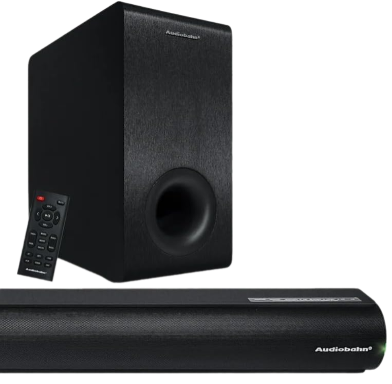 Barra de Sonido Audiobahn 2.1 con Subwoofer Inalámbrico Asbar1000pack