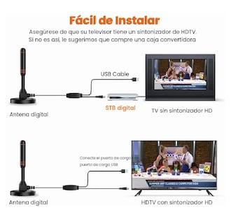 Foto 2 | Antena de TV Digital para Interiores HDTV 4 Eo Safe Imports ESI-387 color Negro