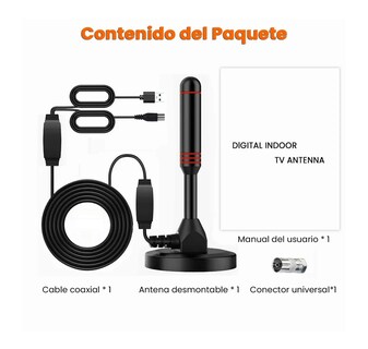 Foto 3 | Antena de TV Digital para Interiores HDTV 4 Eo Safe Imports ESI-387 color Negro
