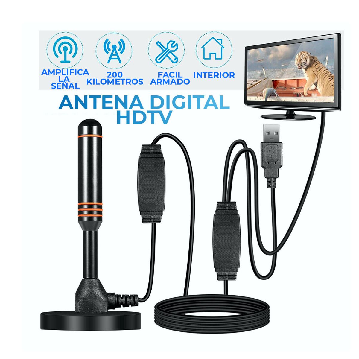 Foto 4 pulgar | Antena De Tv Digital Hdtv Para Pantalla O Smarttv