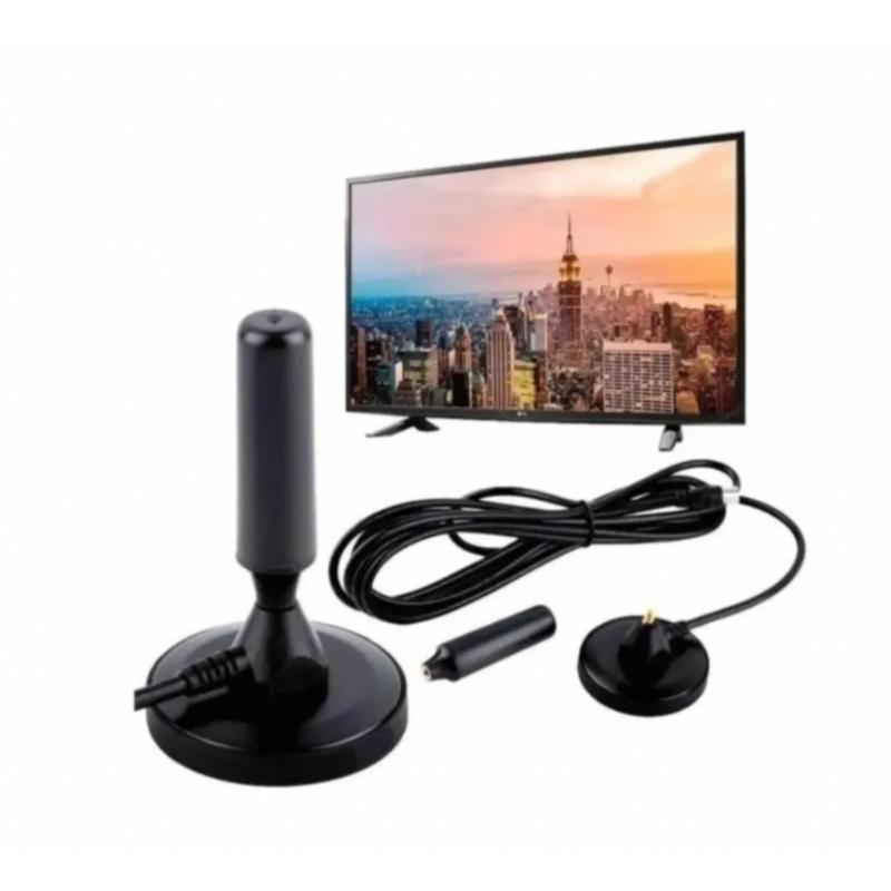 Antena De Tv Digital Hd De 3,5 Dbi Para Interiores Con Cable De 4,3 M, Color Negro - Venta Internacional.
