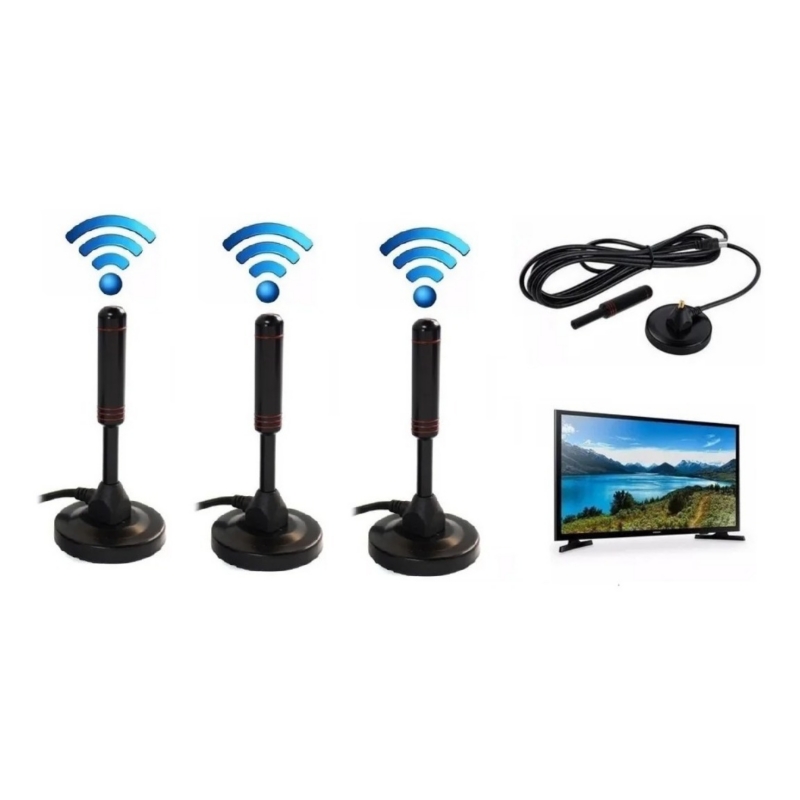 Antena De Tv Digital Hd Pack X3 Para Interiores/exteriores, Genérica - Venta Internacional.