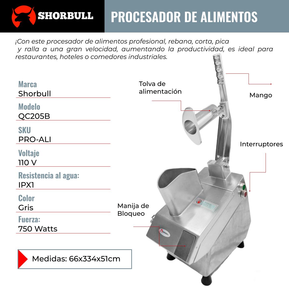 Foto 9 pulgar | Procesadora de Alimentos 9 Discos Shorbull Qc205b