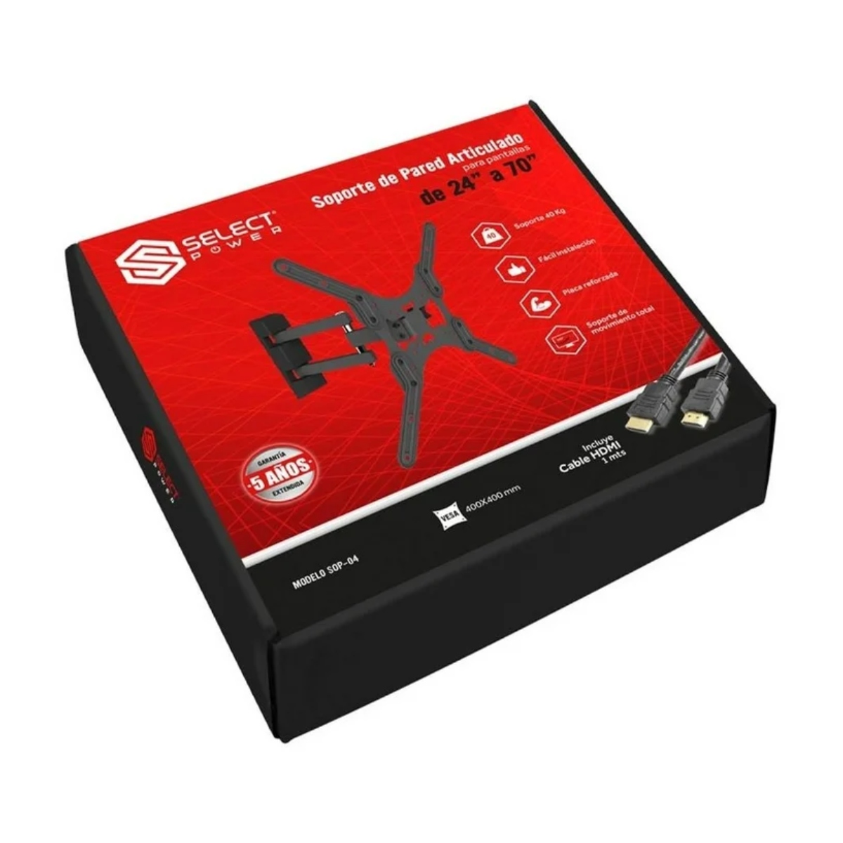 Foto 4 | Soporte de Pared Articulado Select Power para Pantallas de 24 a 70 Pulgadas P4