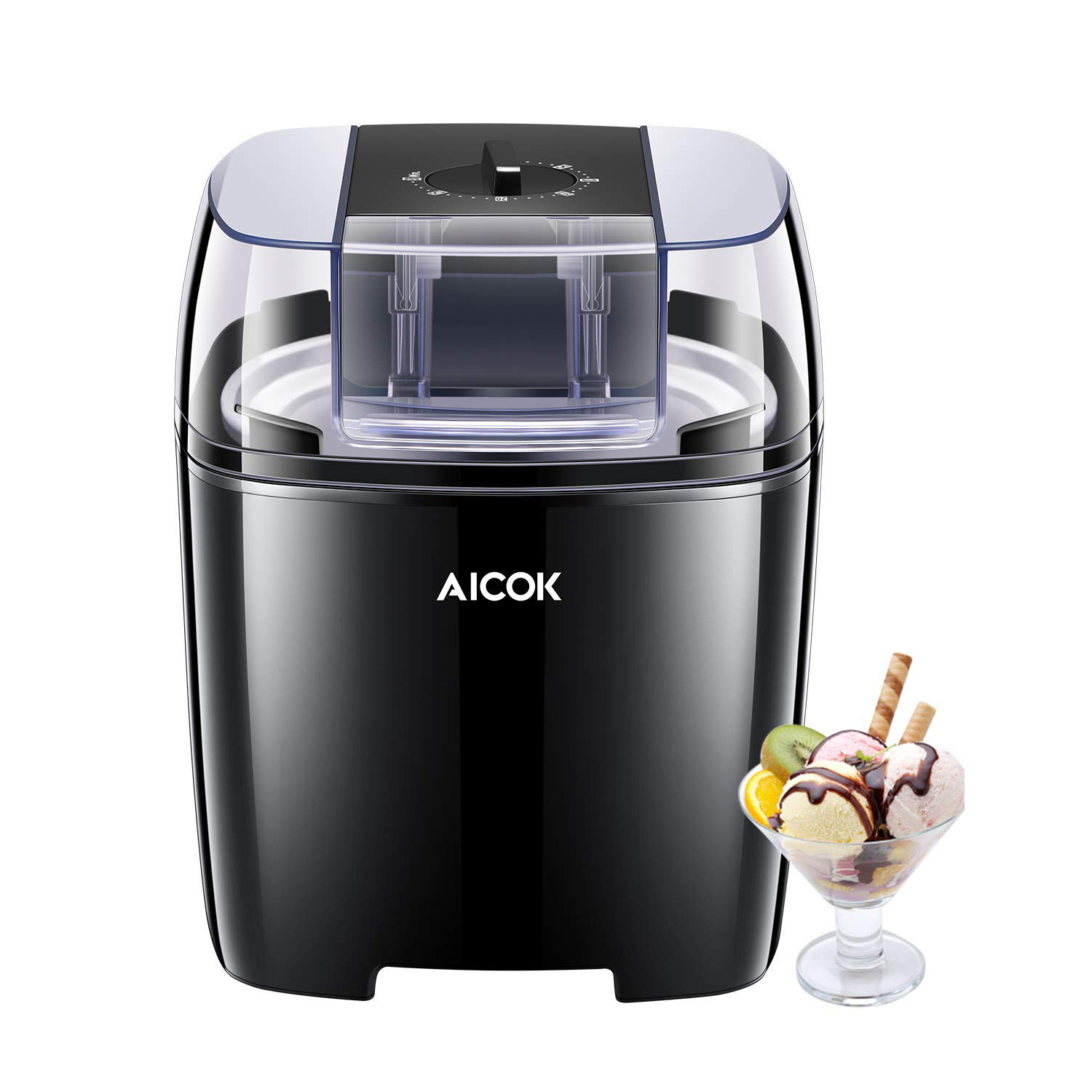 Máquina para Hacer Helados Aicok IM1500 color negro de 1.4 l