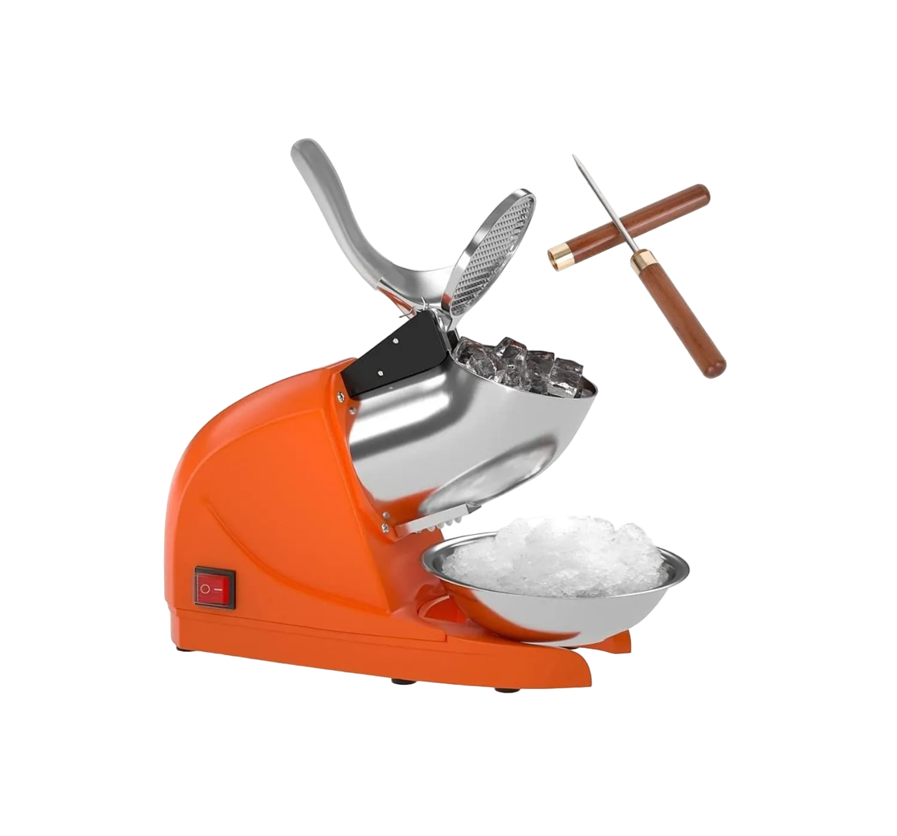 Maquina Triturador Hielo Triturador Cuchillo Doble Naranja