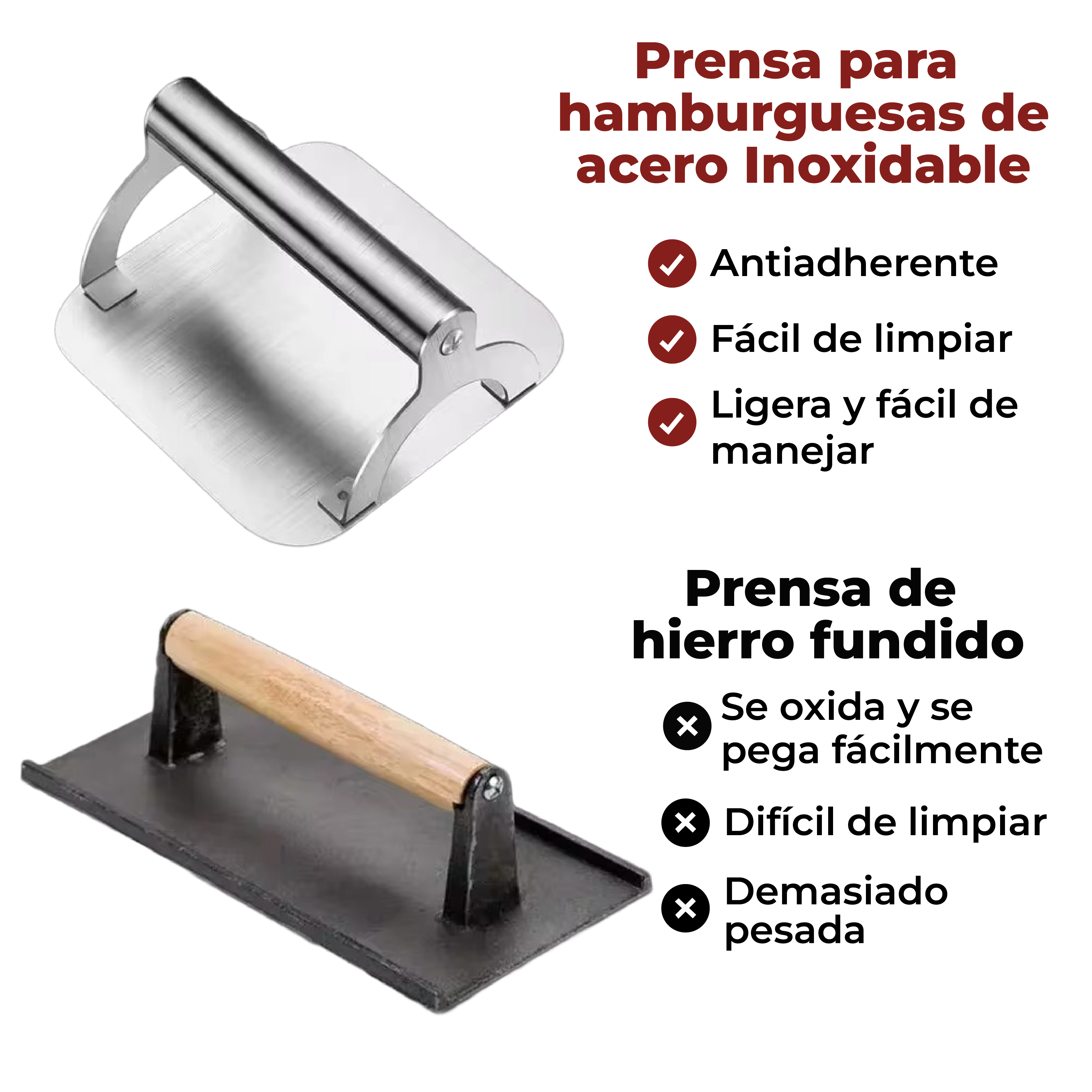 Foto 6 pulgar | Prensa de Hamburguesas de 13.8 cm Antiadherente Multifuncional