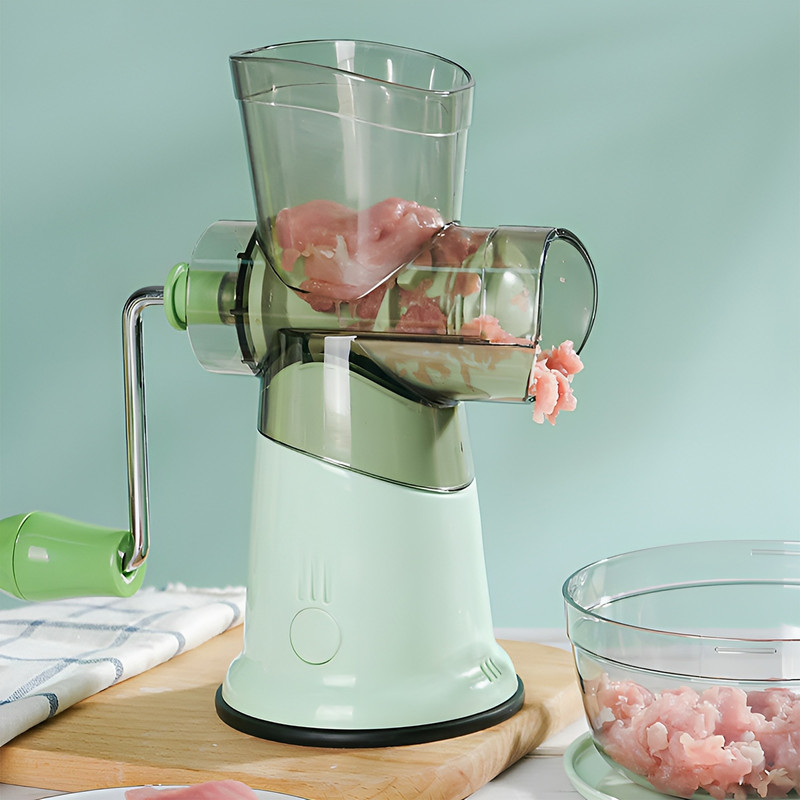 Foto 4 pulgar | Molino de Carne y Alimentos Manual Hiperware con Recipiente color Verde