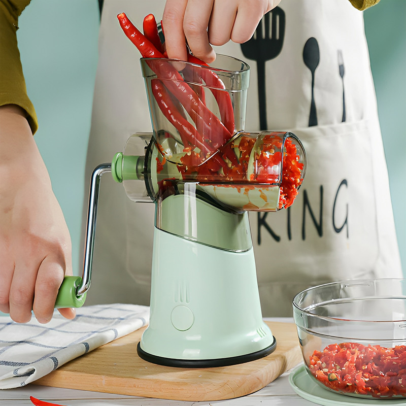 Foto 5 pulgar | Molino de Carne y Alimentos Manual Hiperware con Recipiente color Verde