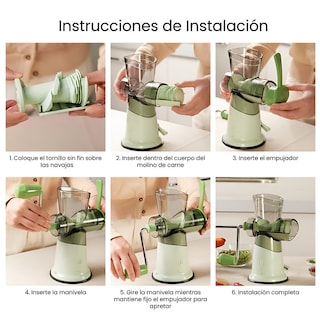 Foto 6 | Molino de Carne y Alimentos Manual Hiperware con Recipiente color Verde