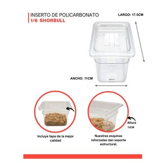 Foto 5 | Inserto Shorbull GNP1019-150 Transparente Noveno 1/9 Policarbonato con Tapa 15 cm