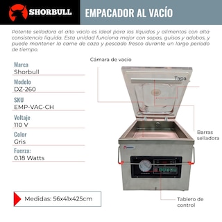 Foto 6 | Maquina Empacadora Alto Vacío 260 Shorbull