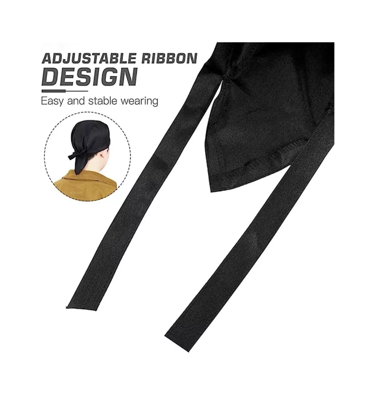 Foto 4 pulgar | Sombrero Cocinero Gorra Gorritos Chef Cabeza Ajustable 2pcs
