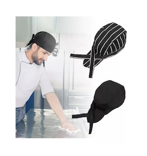 Foto 2 | Sombrero Cocinero Gorra Gorritos Chef Cabeza Ajustable 2pcs