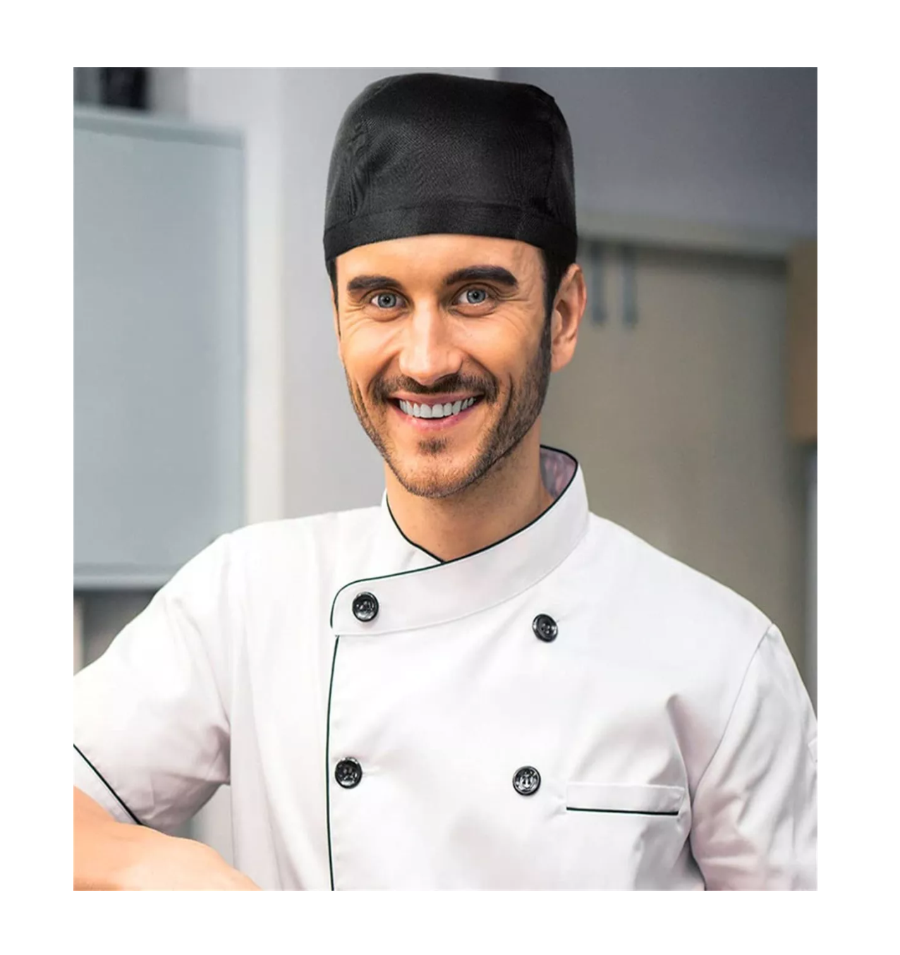 Foto 4 pulgar | Sombrero Cocinero Gorra Gorritos Chef Cabeza Ajustable 2pcs