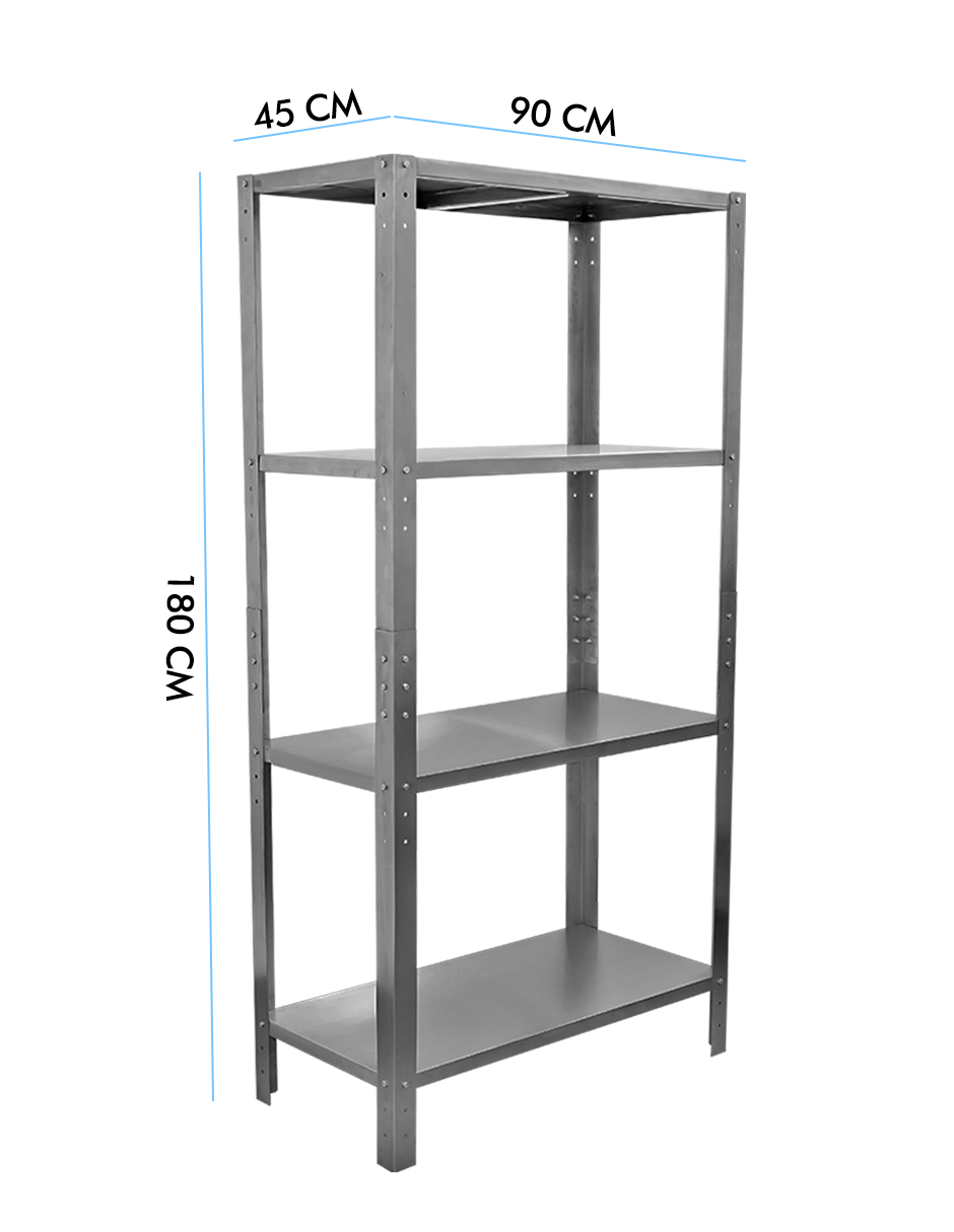 Foto 1 | Rack Liso Mindejal Acero Rack Liso Con 4 Entrepaños
