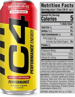 Foto 2 | C4 Energy Bebida Zero Azucar (12 Latas) Strawberry Watermelon Ice