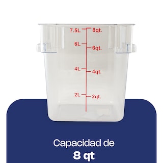 Foto 5 | Recipiente Policarbonato Graduado Cuadrado Caledonia Repocu-8 8 Qt, Graduación Doble, Libre Bpa, Apto Lavavajillas