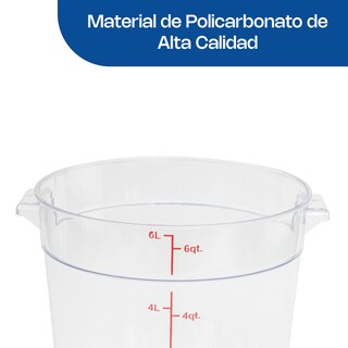 Foto 3 | Recipiente Policabornato Graduado Redondo Caledonia Repore-6 6 Qt, Graduación Doble, Libre Bpa, Apto Lavavajil