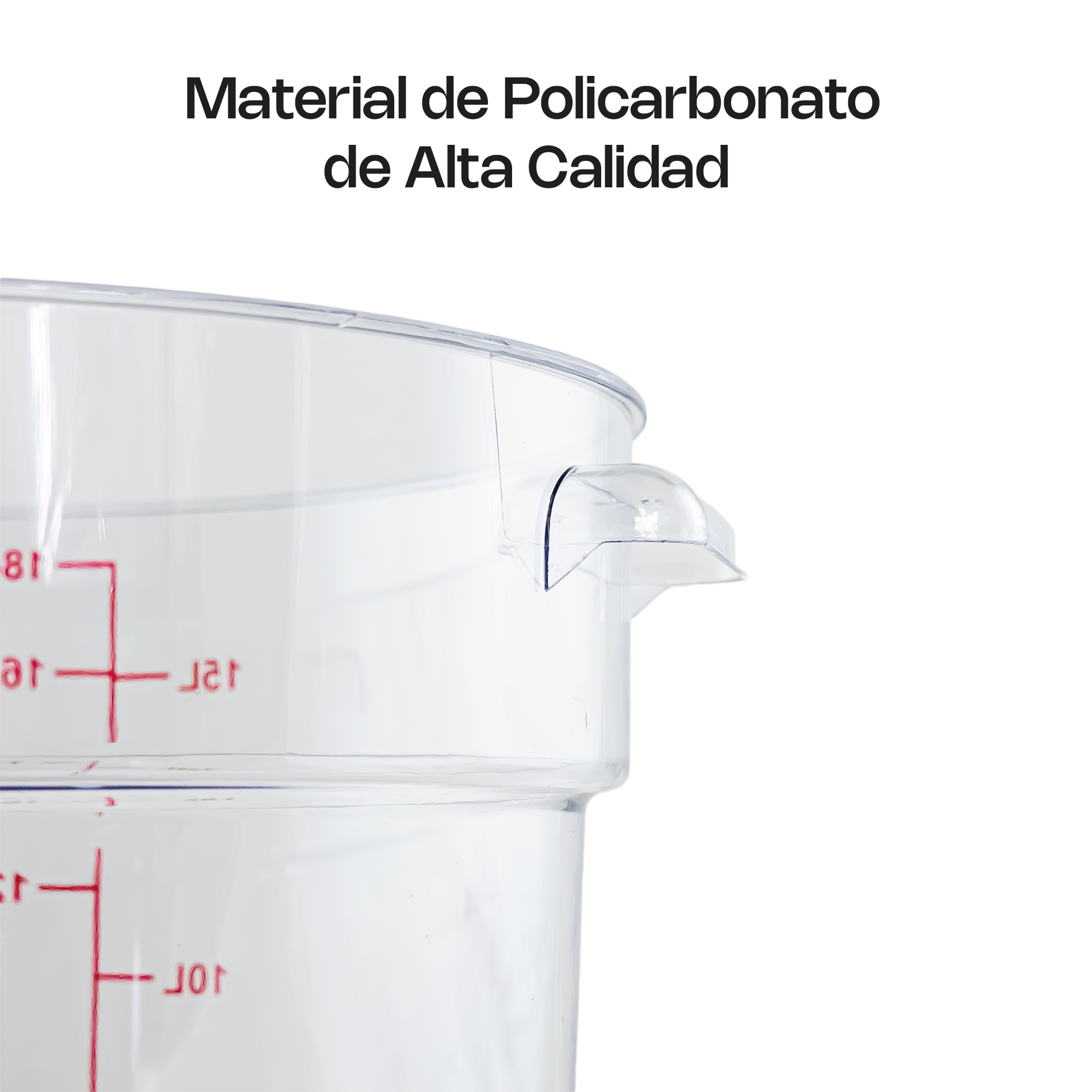 Foto 4 pulgar | Recipiente Policabornato Graduado Redondo Caledonia Repore-18  18 Qt, Graduación Doble, Libre Bpa, Apto Lavavajil