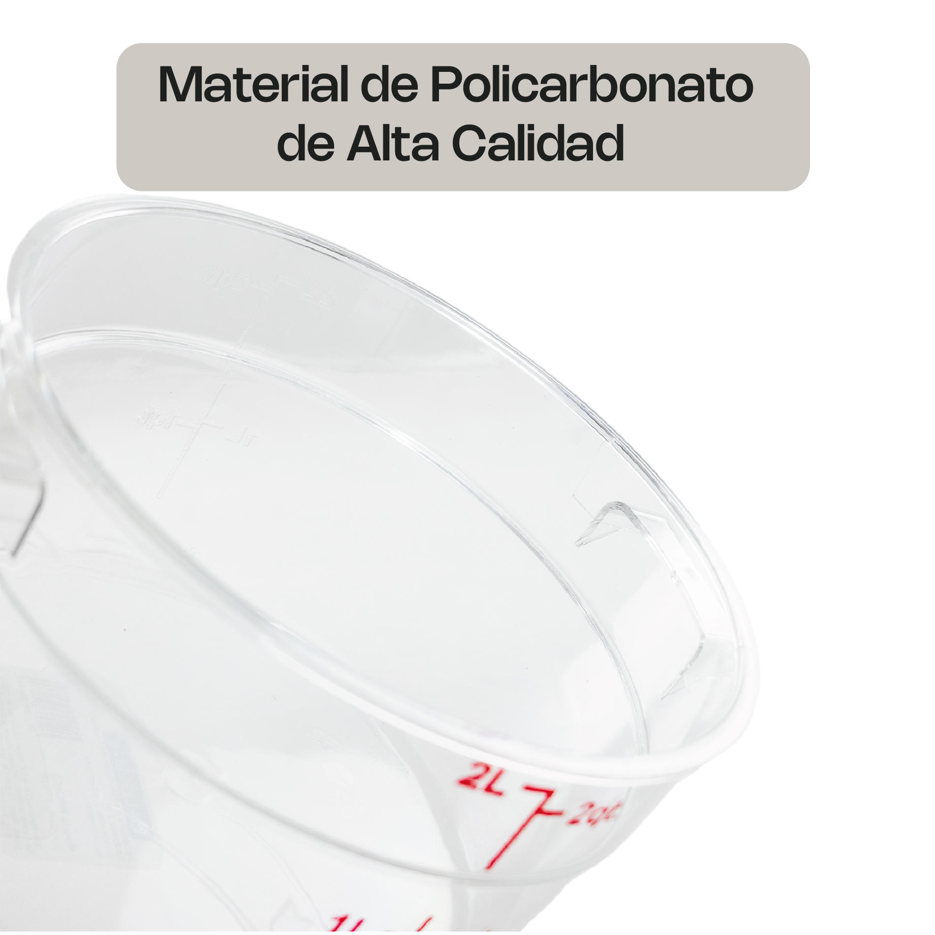 Foto 4 pulgar | Recipiente Policabornato Graduado Redondo Caledonia Repore-2  2 Qt, Graduación Doble, Libre Bpa, Apto Lavavajillas,