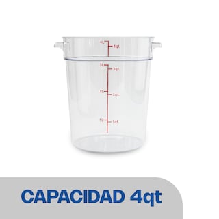 Foto 4 | Recipiente Policabornato Graduado Redondo Caledonia Repore-4 4 Qt, Graduación Doble, Libre Bpa, Apto Lavavajillas,