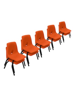 Foto 4 | 10 Sillas Office School Por Santivae Modelo 10silosk Rojo, Verde, Azul, Amarillo Y Naranja De Kinder