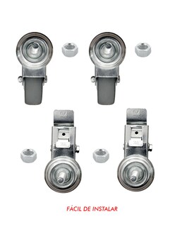 Foto 4 | Pack De 4 Ruedas Mindejal Minru30 Gris Acero Inoxidable Incluye Dos Con Freno Y Dos Sin Freno
