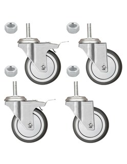 Foto 6 | Pack De 4 Ruedas Mindejal Minru30 Gris Acero Inoxidable Incluye Dos Con Freno Y Dos Sin Freno