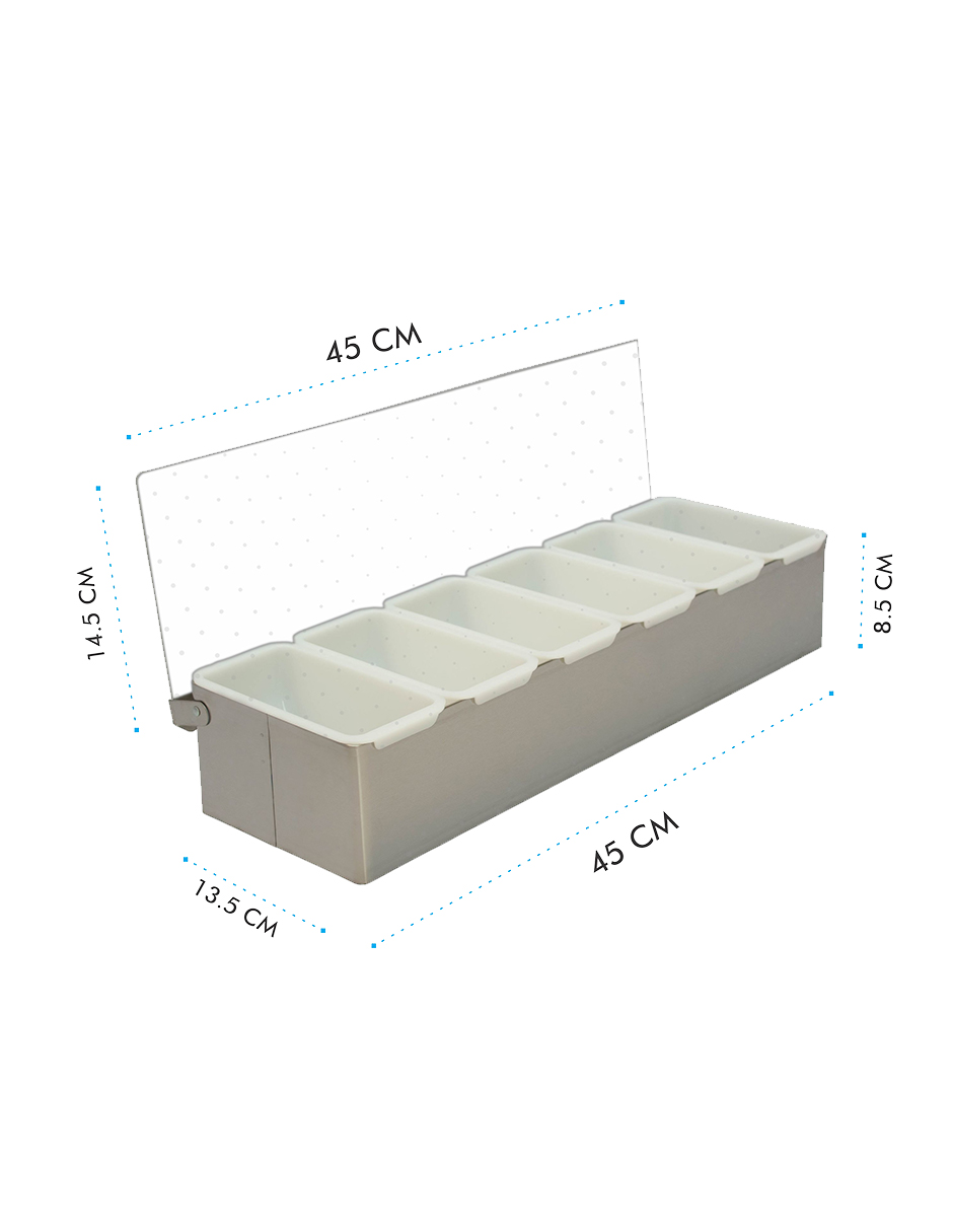 Foto 5 pulgar | Porta Condimentos Mindejal CPC-05 Blanco de Plástico Resistente con Seis Compartimientos