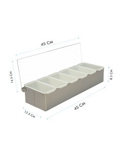 Foto 4 | Porta Condimentos Mindejal CPC-05 Blanco de Plástico Resistente con Seis Compartimientos