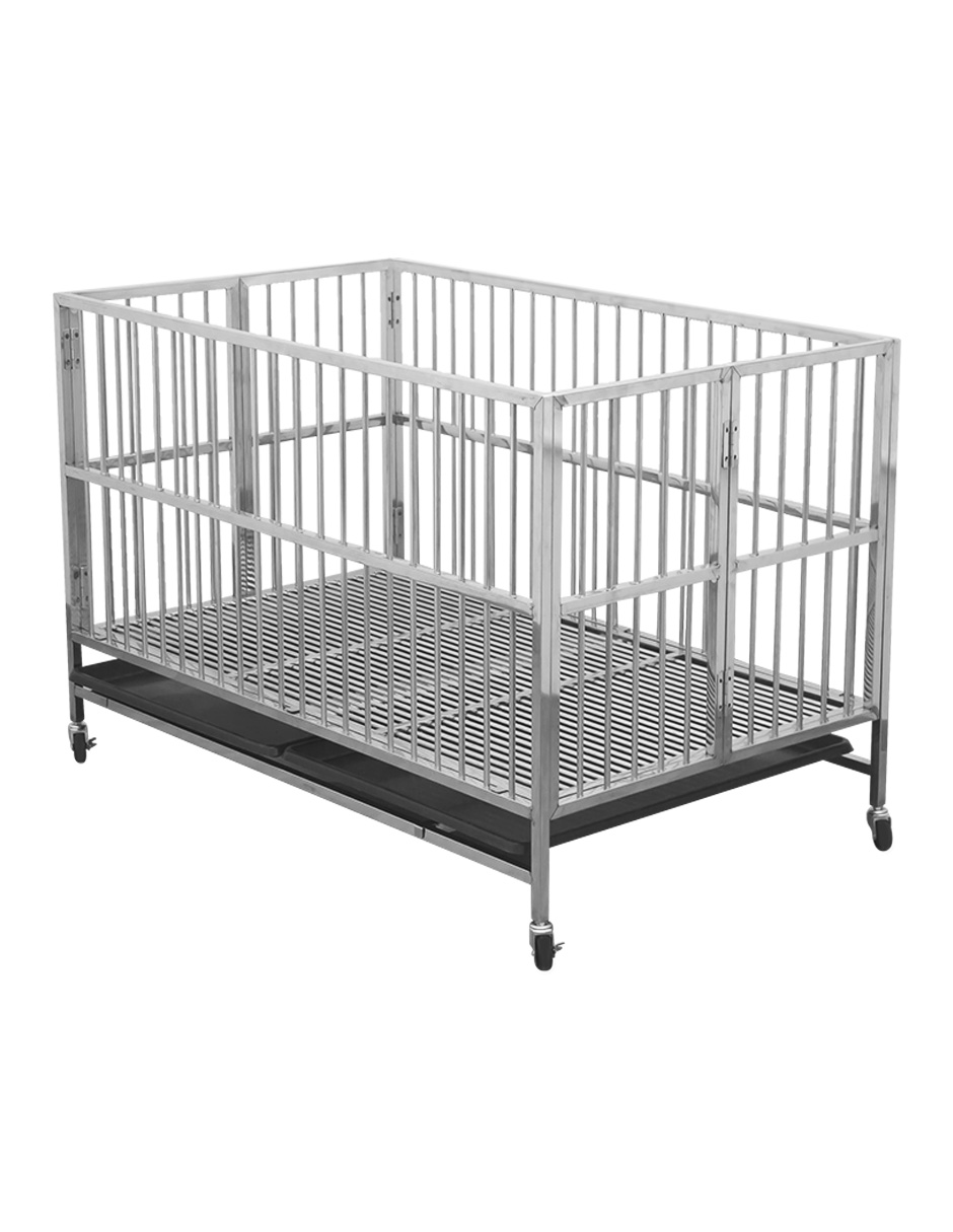 Foto 1 | Jaula Plegable Mindejal Minru30 Gris Acero Inoxidable + Dos Bandejas de Plástico