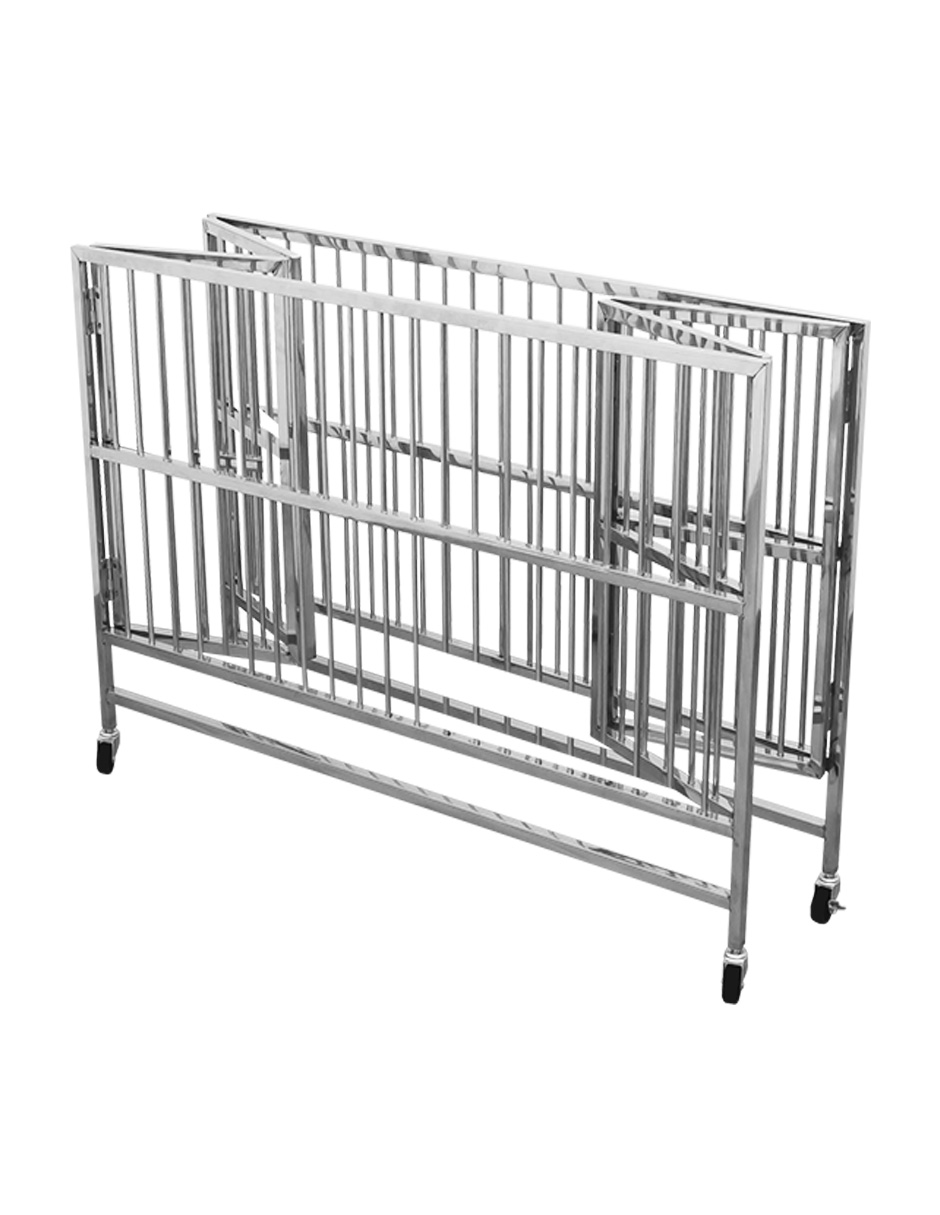 Foto 4 pulgar | Jaula Plegable Mindejal Minru30 Gris Acero Inoxidable + Dos Bandejas de Plástico