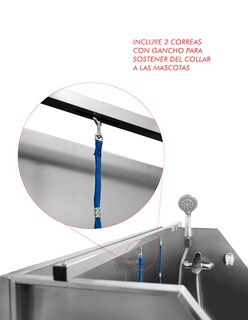 Foto 3 | Bañera Para Mascotas Mindejal Bpm-170 Gris De Acero Inoxidable Pedal Eléctrico, Altura Ajustable