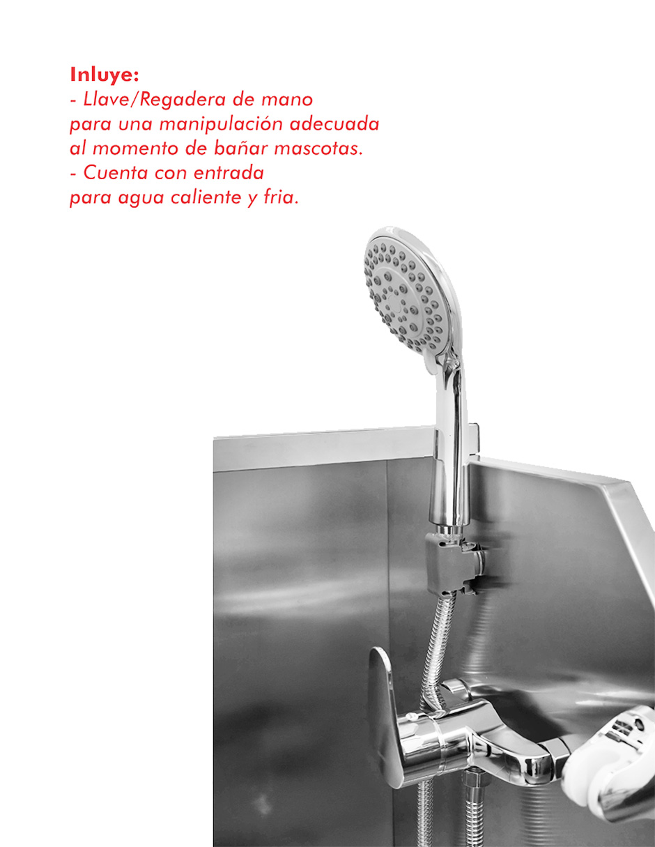 Foto 5 pulgar | Bañera Para Mascotas Mindejal Bpm-170 Gris De Acero Inoxidable Pedal Eléctrico, Altura Ajustable