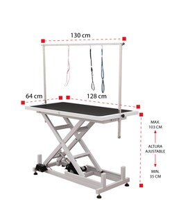 Foto 1 | Mesa Eléctrica Veterinaria Mindejal Mpet-est01 Gris De Acero Inoxidable Incluye 3 Correas
