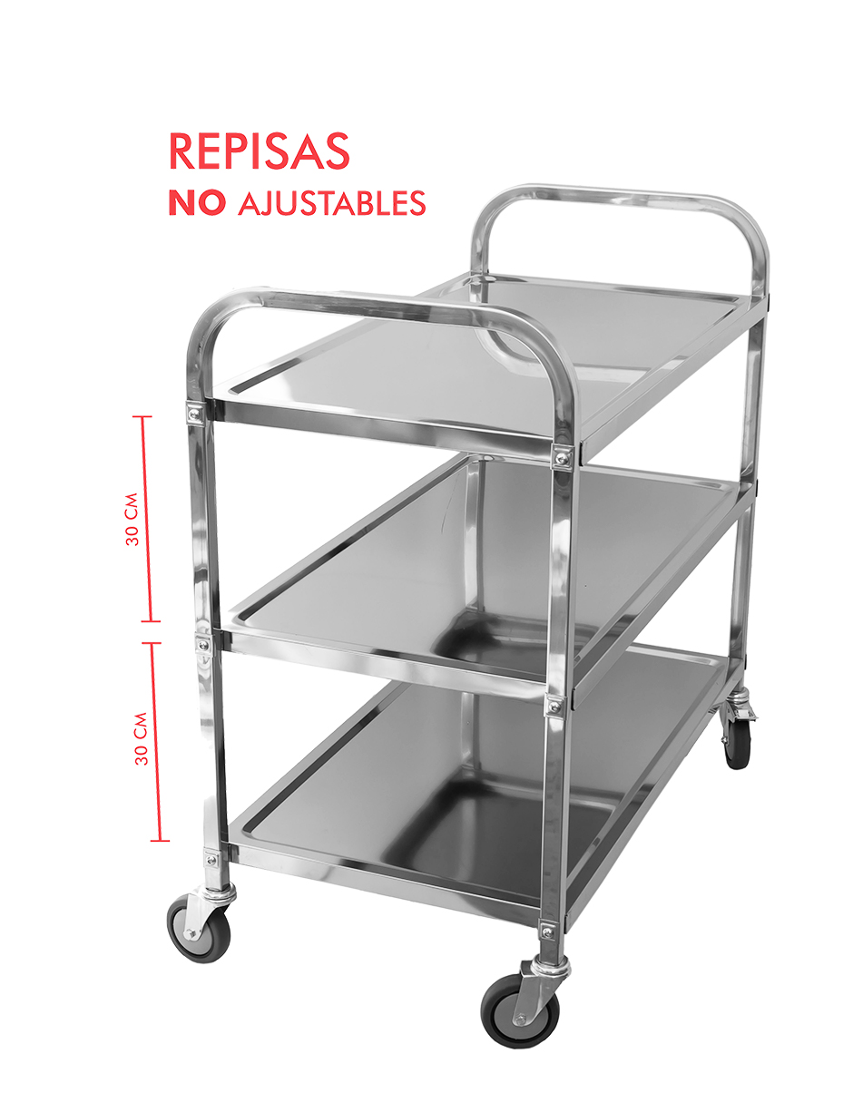 Foto 5 pulgar | Carrito de Servicio Mindejal Cds-07 Gris de Acero Inoxidable